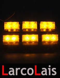 Biały bursztyn Określ kolor Komentarz 2 x 6LED Wskaźnik Flashing Strobe Emergency Grille Car Truck Light Lights 6 LED1502568