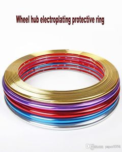 8M Sticker PVC Trimmed Strips Grille Lamps Wheel Rim Chrome Rims Decoration Protective Car Styling for car rim hub protection6623132