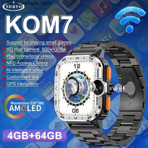 Other Watches 4GB+64GB Intelligent Upgrade 4G LTE Mens NFC HD Camera GPS WIFI Google Play Store Gaming Smart SIM Card KOM7 Sports 2024 Q240301