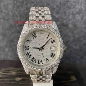 Hip Hop Bussdown Zifferblatt Herren Luxus Iced Out Uhr Handgefertigte Fassung VVS Moissanit Uhr Herren Damen