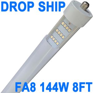 T8 T10 T12 8FT LED Tube Light Bulbs, 144W 6500K Daylight White, Single Pin Fa8 LED Replacement Fluorescent Fixture ,Ballast Bypass, Workshop Garage crestech