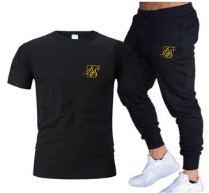 Estate Moda Tempo libero SikSilk marca Uomo Set Tuta Abbigliamento sportivo Tute da uomo Tuta da uomo Maniche corte T-shirt Set da 2 pezzi 22630533