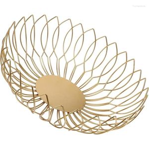 Plates Wrought Iron Lace Fruit Plate Decor Baskets Gold Bread Basket Stainless Steel Bowls Tinsel Vegetable Dining Table