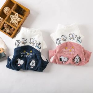 Rompers Cartoon Kawaii Pet Dog Clothes Fashion Anime Jumpsuits For Dogs Clothing Liten rosa kostym Autumn Winter Boy Girl Pet Products