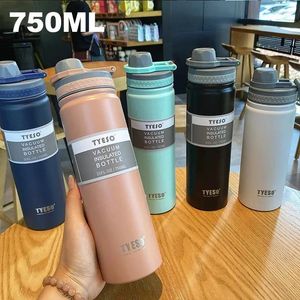 Vattenflaskor 750 ml Tyeso Thermos flaskor Rostfritt stål Vakuumkolv Isolerad resekopp för barn kaffemugg termica