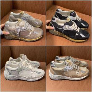 Designer di lusso Goldusss Designer italiano Sneaker casual papà per uomini e donne retrò vecchia scarpa oro in oro