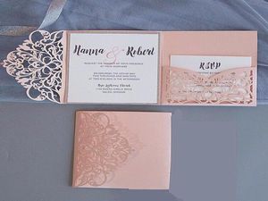 Tri Fold Square Birthday Dinner Party Invitation Laser Cut Wedding Baby Shower Invitations CardsNo Inner No Envelope8757633