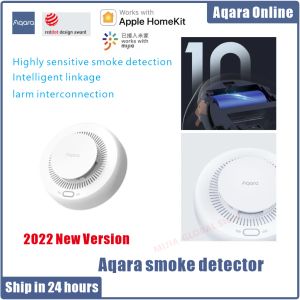 Controle AQARA Detector de fumaça inteligente Zigbee Monitor de alarme de incêndio Alerta sonoro de segurança doméstica APP Controle remoto por Xiaomi mijia Mihome Homekit