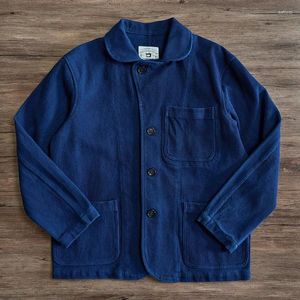 Men's Jackets Sashiko Jacket Indigo Japan Style Workwear Vintage Sack Suit