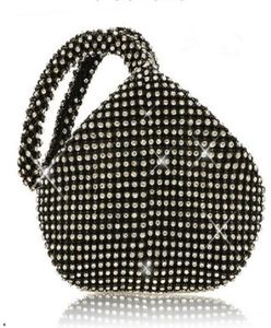 Borsa a mano Diamante nero Borse Puro artigianato Forma miniera Borsa da sera da tenere in mano Borse da banchetto portatili donna bidal weddin4289596