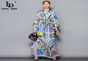 Ld Linda Della Fashion Runway Maxi Dress 5xl Plusサイズの女性