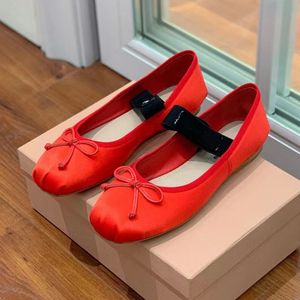 sandals famous designer women designer sandals ballet flat dress shoes Professional Dance Shoes Satin ballerinas black red Shallow Mouth sandals women loafers