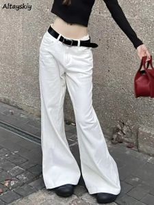 Jeans Low Waist Jeans Women Vintage White Chic Spring Y2k Harajuku Schoolgirls Flare Trousers Stylish Streetwear Cozy Gothic Clothes