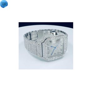 Lüks Buzlu Özelleştir VVS Moissanite Diamond Watch Hip Hop Mekanik Saat Toptan Fiyatlı Erkekler İçin