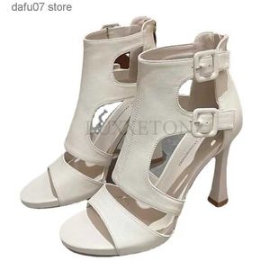 Sapatos de vestido Mulheres Sandálias Moda Verão Novo Padrão Recorte Cor Sólida Sandálias de Salto Alto Arco para Mulheres para Sandálias Caminhada SandalH2431