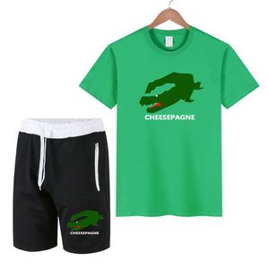 Nya sommarmän sportkläder Summer Sportwear Two-Piece T-shirt Shorts Brand Printed Sportswear Men's Sportswear