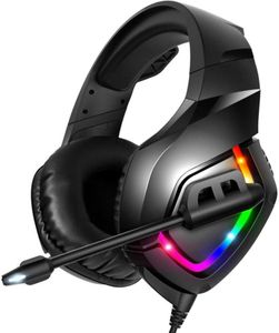 Yeni RGB Oyun Kulaklığı Yüksek Sesli K1B PC EEAR TEAR TARAFLI Kulaklık PS4 Xbox One2508357 için MIC ile