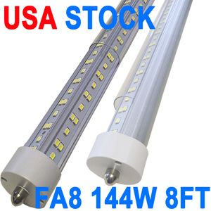 FA8 8Ft Led Bulbs, T8 8 Foot Bulb for T12 Fluorescent Replacement, 144W 1800lm 8' Led Tubes 96" FA8 Single Pin, 4 Rows Led Tube Light Super Bright White Barbershop crestech