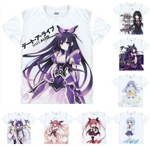 Koszula anime randka na żywo Tshirts wielopoziomowy krótki rękaw Kotori itika tohka yatogami cosplay motywacja hentai koszulki6278946