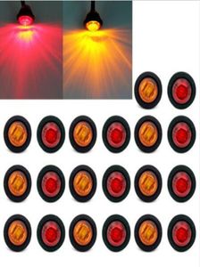 20x Mini 34 -Quot Amberred LED Bullet Turns Signals Light Bok Marker Truck Trailer Stylling6809555