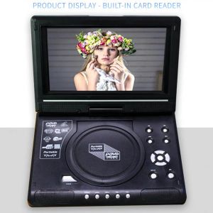 Spelare 9,8 tum DVD -spelare TV -funktion Swivel Screen Car DVD Video Player FM Radio AV In/Out MMC/SD/MS 3in1 Card Reader DVD Player