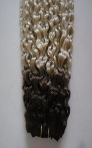 Kinky encaracolado tecer pacotes de cabelo 100 pacotes de cabelo humano 1pc natural não remy ombre onda encaracolado cabelo virgem encaracolado weave39919913608963