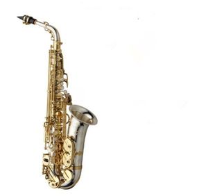 Brand New A-WO37 Alto Saxofone Niquelado Chave de Ouro Profissional Super Play Sax Bocal Com Caso