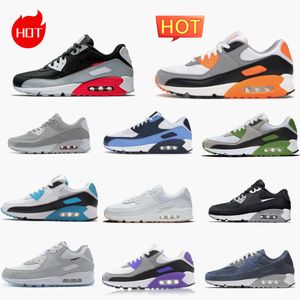 Designer Mens 90 Sports Casual Shoes Triple White Black Red 90S Wolf Grey Polka Dot Infrared MAXs Outdoor Total Laser Blue Hyper Grape Airs Royal Trainer Sneakers V8