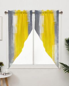 Curtain Yellow Gray Abstract Art Oil Painting Texture Window Treatments Curtains For Living Room Bedroom Home Decor Triangular