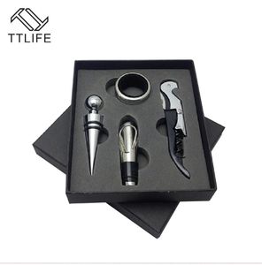 Ttlife 2017New Arrival High Quality 4Pcs Wine Tool Sets Bottle Opener Wine Stopper Stainless Steel Wine Accessory Kit Gifts2693130