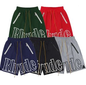 Designer Rhude Summer Black Running Loose Tide High Street Leisure White Grey Jog Fiess Quick Dry Mens Gym Sports Shorts Size457856