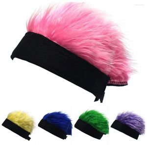 Berets Retro Fake Hair Skullcap Accessories Hip Hop Fluffy Fun Short Caps Synthetic Brimless Beanie Wig Hat Men