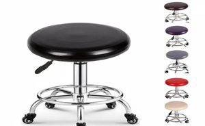 Chair Covers PU Leather Home Cover Round Bar Stool Cotton Fabric Seat For Dentist Hair Beauty Salon Slipcover6271143