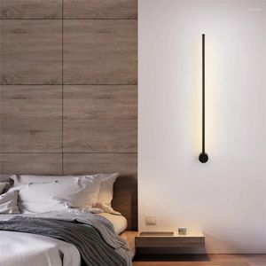 Wall Lamp Indoor Minimalist Long Strip LED Modern Nordic Living Room Sofa Background Rotating Sconce Bedroom Bedside Light