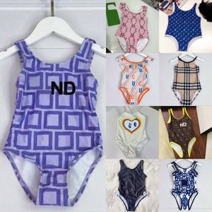 Kızlar tek parçalar yüzer çocuk mayoları toddler bikini tasarımcı marka çocuklar yaz tam mektup baskılı plaj havuzu spor banyo gençlik bebek takım elbise#