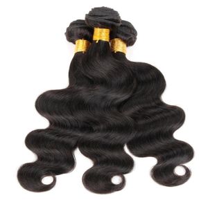 3 buntar brasilianska kroppsvåg hårväv naturlig färg svart jungfru indisk malaysisk peruansk kambodjansk kinesisk mänsklig hår weft7106425