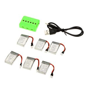 6pcs 37V 240mAh 300mAh 380mAh 500mAh Lipo Hubsan için Pil X4 H107 H107L H107C H107D RC Quadcopter, x6 Charger1532364 ile