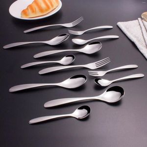 Dinnerware Sets Withered 304 Thickened Western Tableware Mirror Polishing Process Simple Home And Daily Use Spoon Fork Set