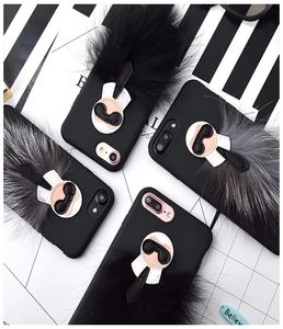 3Pieceslot 3D Case iPhone 7 7 için Lafayette Kapağı 6 6S 6s 6plus Mr Karllagerfeld Apple Phone için Kürk Cilt Siyah Geri Kılıf Kapağı 4122763