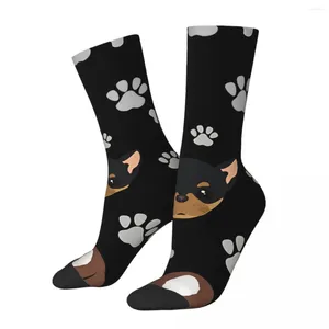 Herrensocken Hip Hop Vintage süßes Hundemuster Hunde Welpen Haustier verrückt Unisex Tierpfoten Harajuku nahtlos bedruckte Crew-Socke