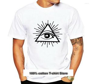 MEN039S T Shirts Camiseta Blanca Para Hombre Camisa Con Estampado de Tüm Görme Gözü Iluminati Culto Cruzado2827509