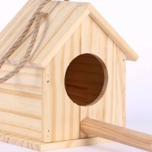 Nests new Wood Birdhouses with Perch Parakeets Nest Box Bird Nesting House Breeding Box for Lovebirds Parrotlets Mating Box