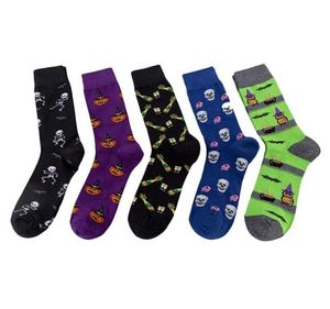 Neue Herbst Winter Männer Socken Neuheit Skeleton Eule Kürbis Für Halloween Glücklich Socken Baumwolle Weiche Calcetines Hombre 2pcs1pairs4776575