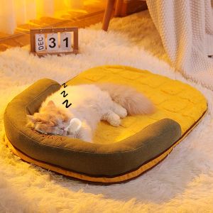 Mats Madden Four Seasons Pet Nestcat Nest Dog Nest Cushion Warm For Cat Soft Plush Round Bekväm kattbädd Pet Madrass