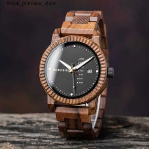 Other Watches BOBO bird shaped mens clothing week and date display leisure wooden wrists support delivery customization Q240301