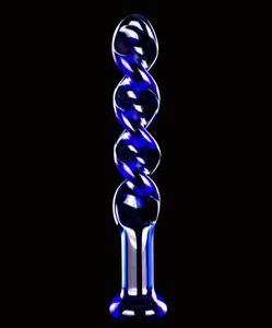 170x30mm Blue Crystal Dildo Glass Sex Toys Anal Plugs Butt Plug Vuxen Anus Massager1591934