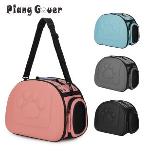 Transportadoras pequeno cão gato portador saco dobrável portátil pet bolsa de viagem pet transportando ombro filhote de cachorro saco