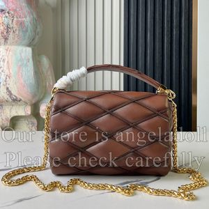 10A Spiegelqualität Designer 23 cm Go 14 Beutel Luxurys kleine Handtaschen Damen Lambskin Quilted Klappenbeutel Echtes Leder Schwarz Geldbörse Crossbody Schulterkettenbox -Tasche