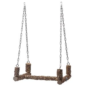 Swings Bird Toys Wood Perch för stora fåglar Natural Wood Parrot Swing Chew Toy Lätt att installera för African Grays Mini Macaws