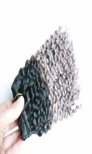 Grey Hair Weave Bundles 100 Human Hair Weave silver brazilian hair Ombre Kinky Curly Bundles 1 Pcs2778110